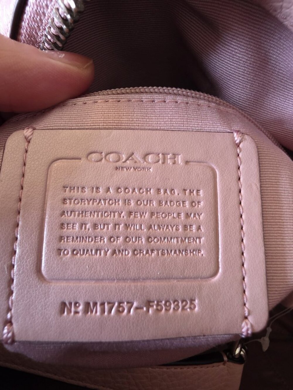 Coach Lenox Satchel Blush Pink Pebble Leather Crossbody Bag F59325 NWT - Picture 4 of 16